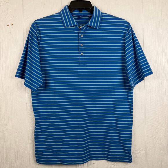 Foot Joy Other - Foot Joy FJ polo shirt men’s Med blue stripe Pima cotton spandex blend